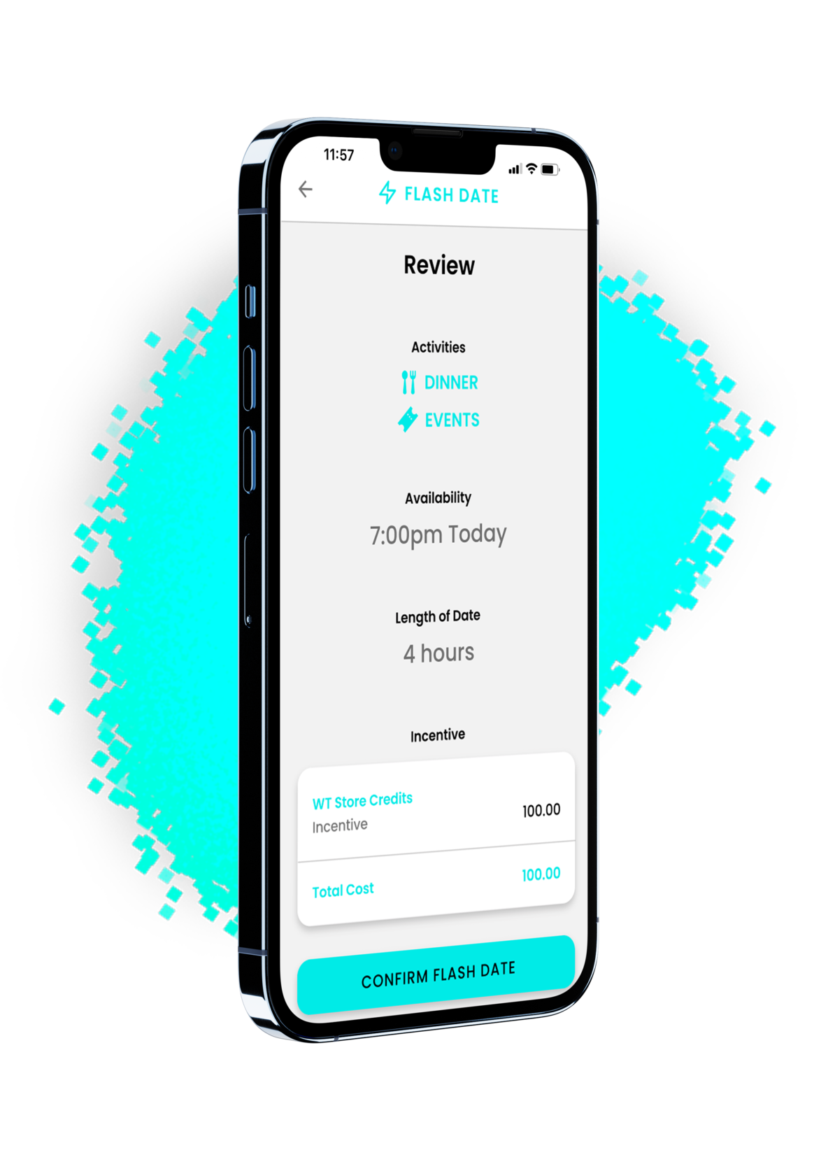 Flash Date Information Showing Incentives